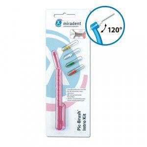 MIRADENT Interd.Pic-Brush Intro Kit 1H+4B.tra.pink